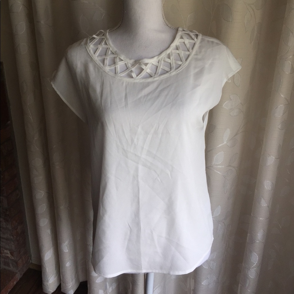 NWOT Naked Zebra White Cut Out Blouse
